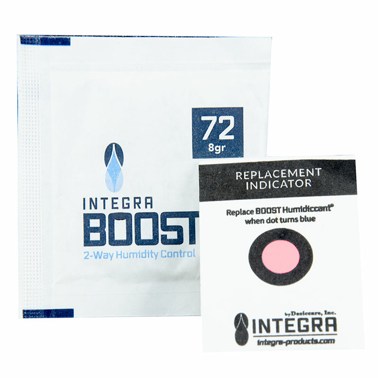 Desiccare Integra BOOST® 72% RH 2-way humidity control packs with humidity indicator cards (HIC)